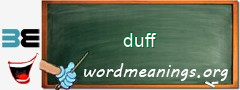 WordMeaning blackboard for duff